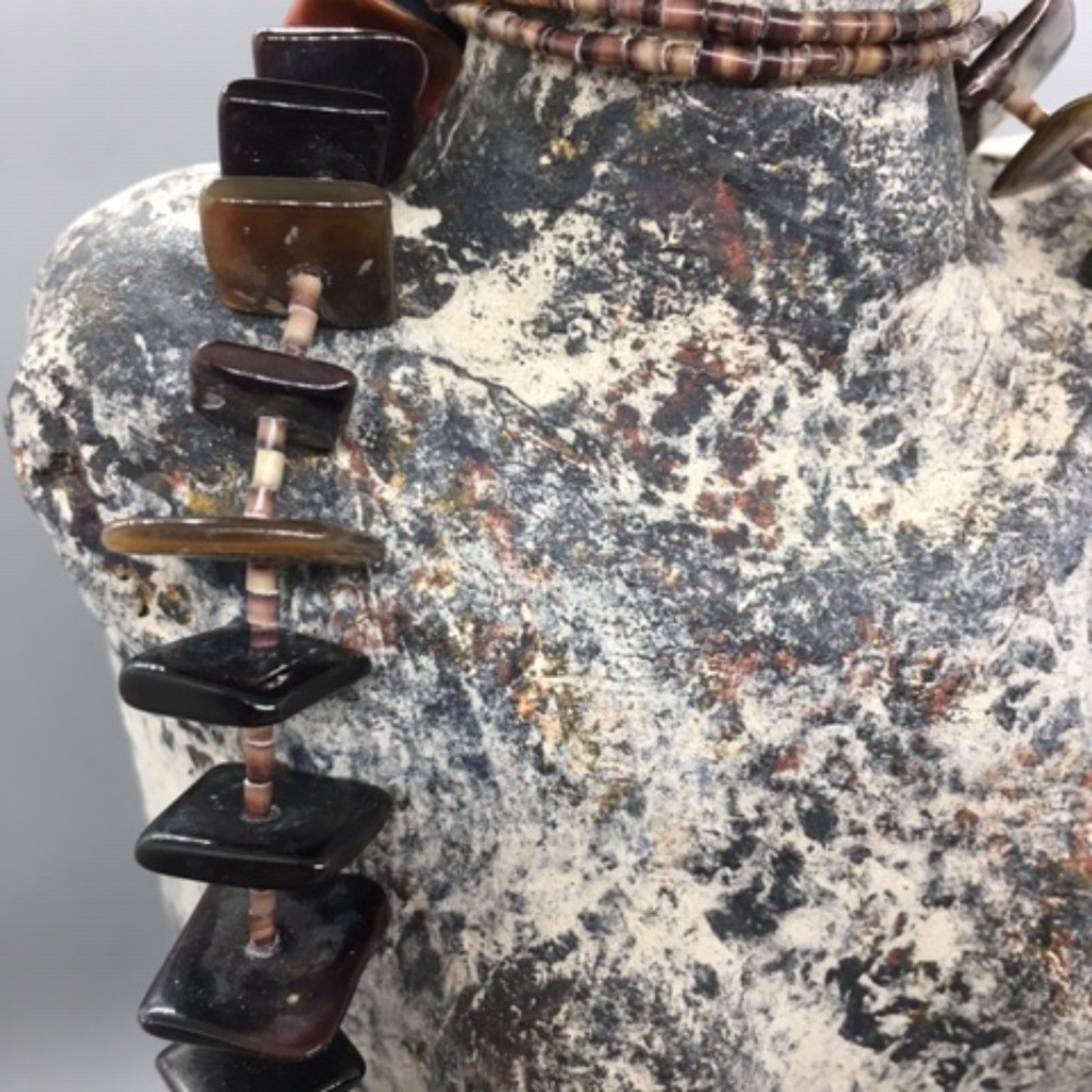 Pin Shell Square Disk Necklace - image 2